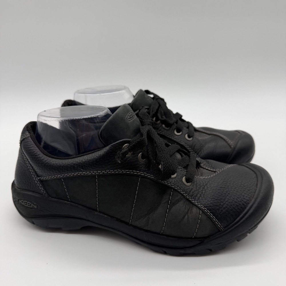 KEEN 9.5 Black Leather Comfort Walking Lace Up Casual Comfort Normcore